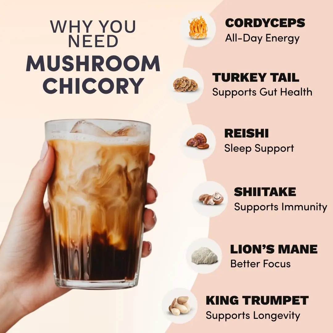 RYZE Organic Mushroom Chicory Decaf Coffee Alternative 6.3 Oz | Caffeine-Free Adaptogenic Superfood - view 3