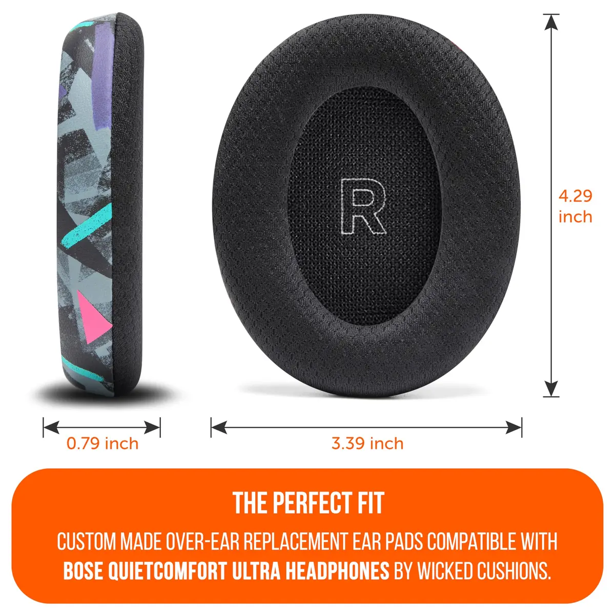 WC Freeze QC Ultra Cooling Gel Earpads for Bose QuietComfort Ultra Gen 1 & 2 | 2-Pack, 90's Black - view 5