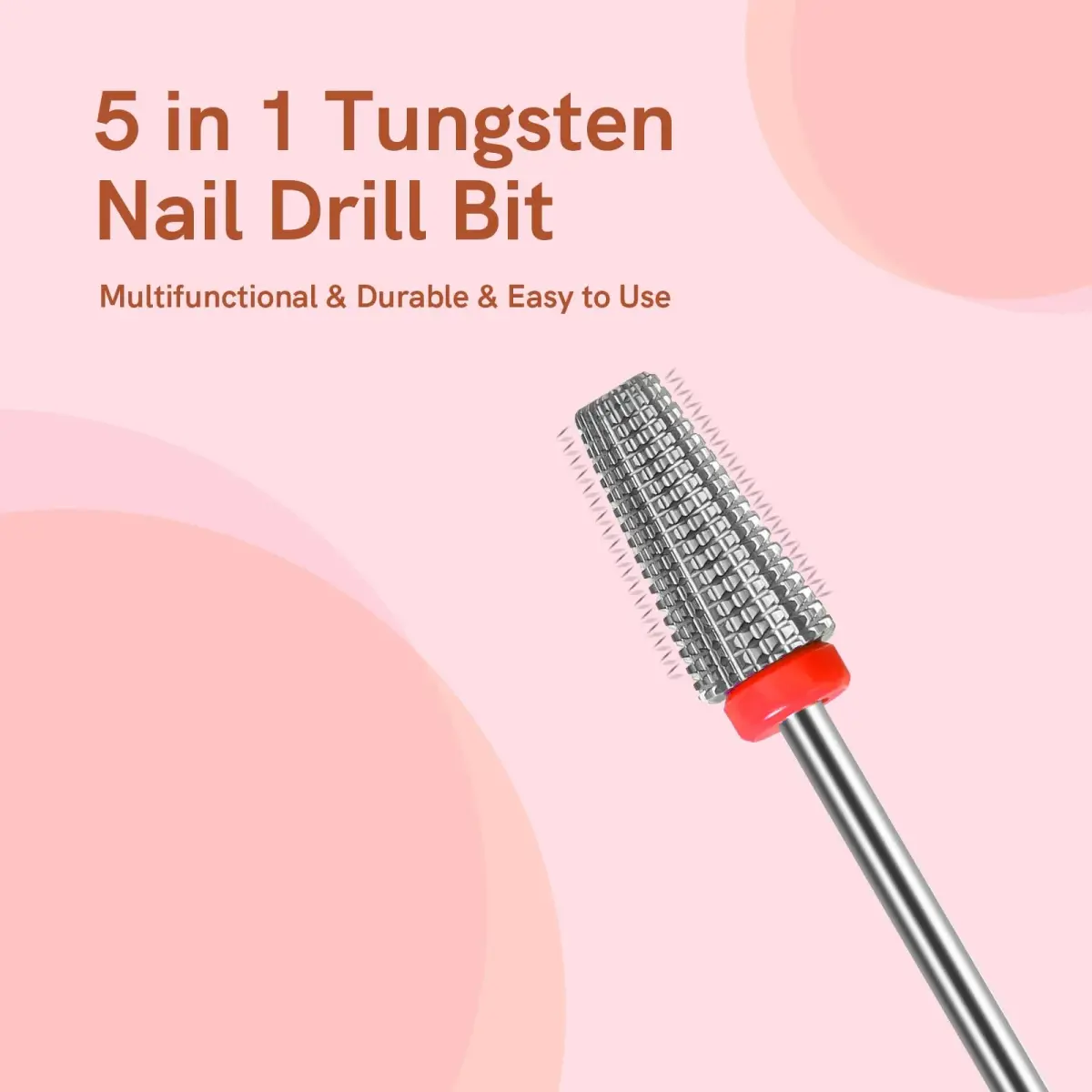 SQULIGT 5-in-1 Tungsten Carbide Nail Drill Bit Set (Fine Grit) | Professional Efile Bit for Acrylics & Gels - view 7