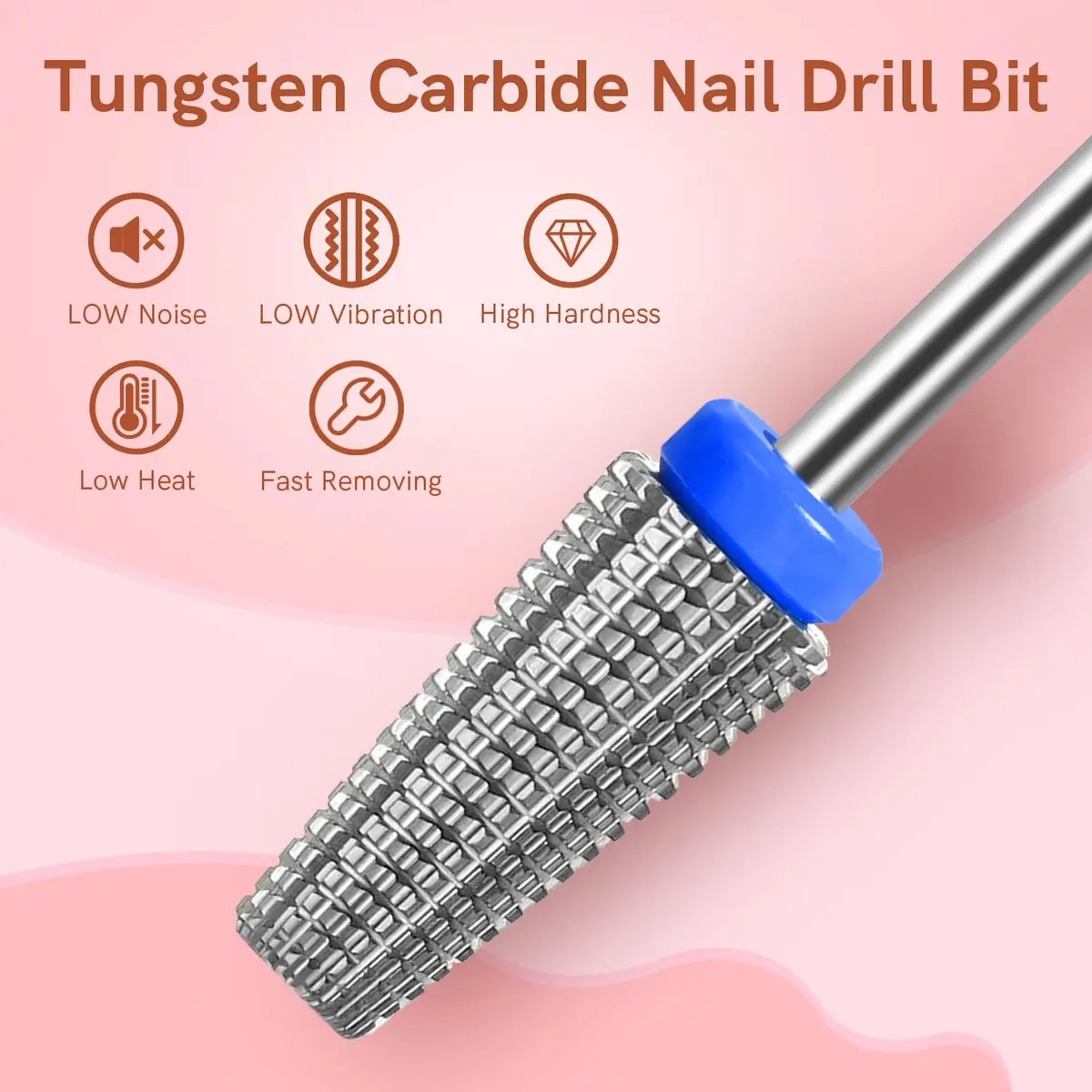 SQULIGT 5 in 1 Tungsten Carbide Nail Drill Bit Medium Silver | Professional Manicure & Pedicure Tool - view 5