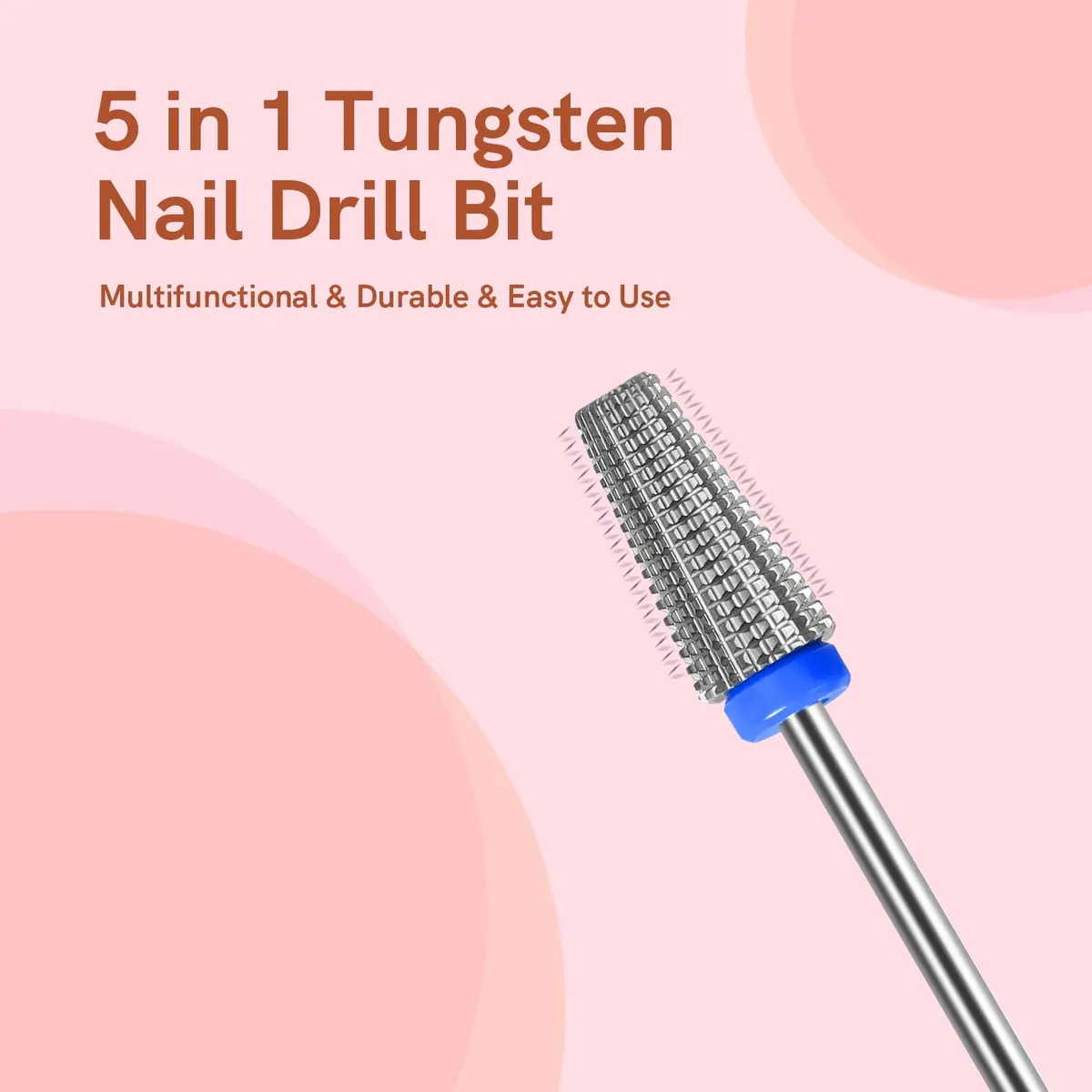 SQULIGT 5 in 1 Tungsten Carbide Nail Drill Bit Medium Silver | Professional Manicure & Pedicure Tool - view 7