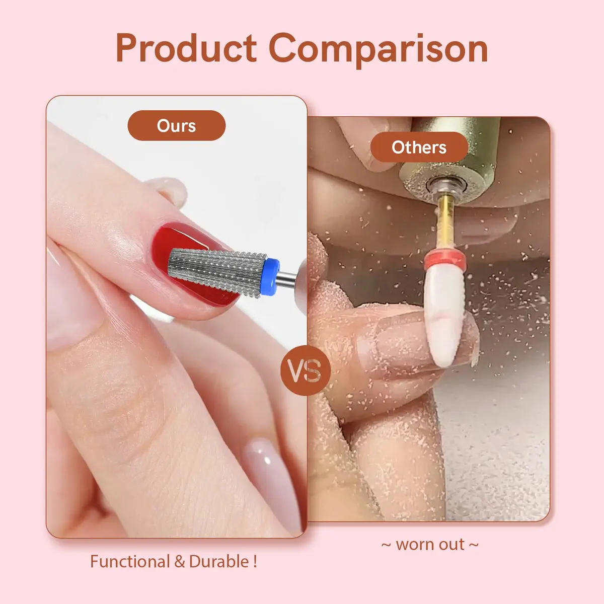 SQULIGT 5 in 1 Tungsten Carbide Nail Drill Bit Medium Silver | Professional Manicure & Pedicure Tool - view 4