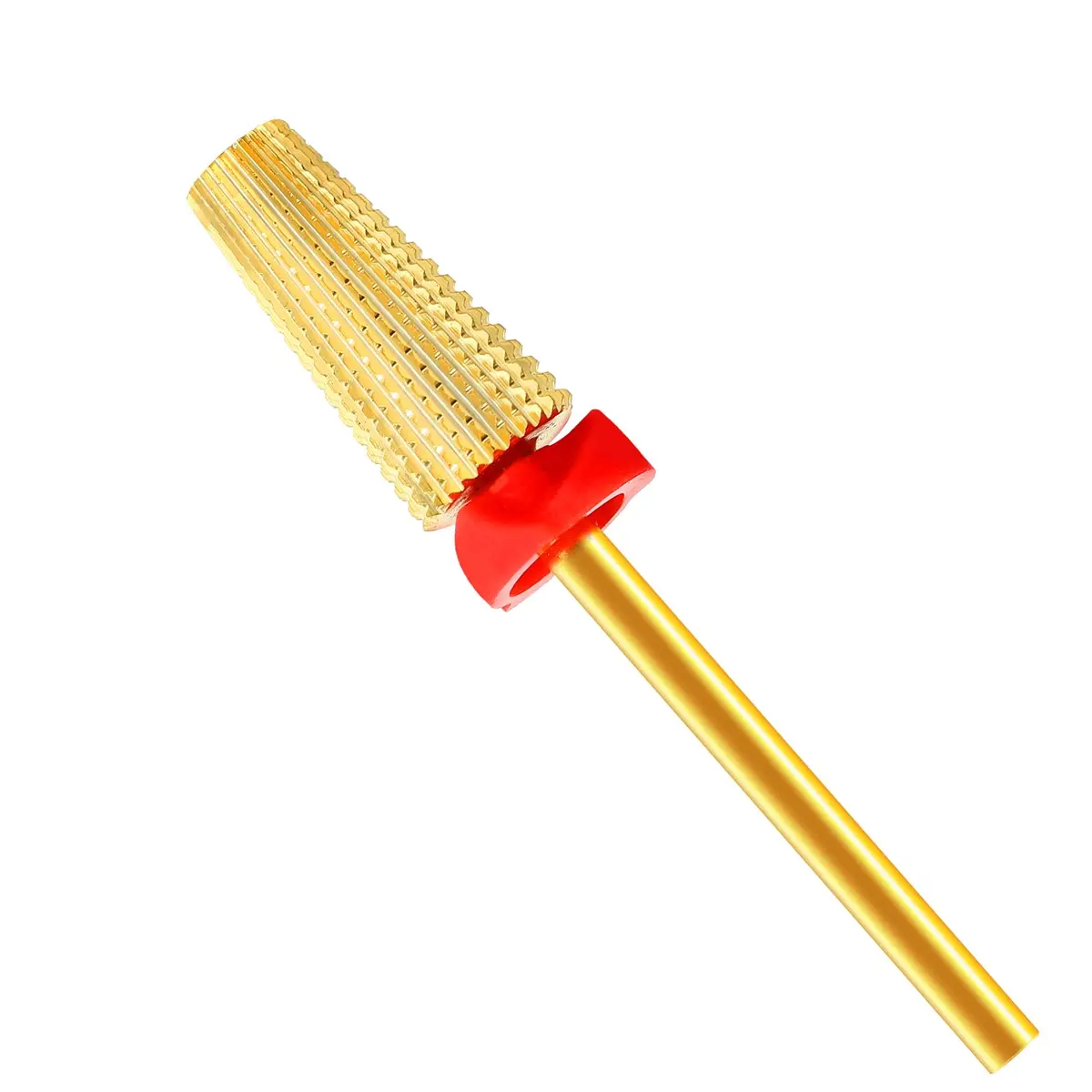 SQULIGT 5 in 1 Tungsten Carbide Nail Drill Bit Fine Grit Golden | Two-Way Rotation 3/32" Shank - main product image