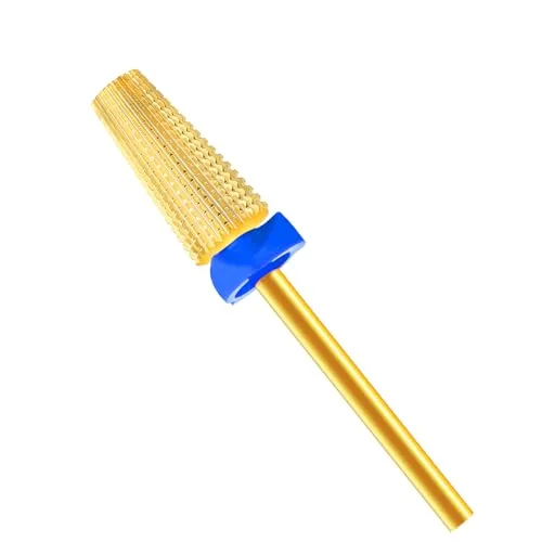 SQULIGT 5-in-1 Tungsten Carbide Nail Drill Bit Fine Golden | Professional Acrylic Gel Remover - main product image
