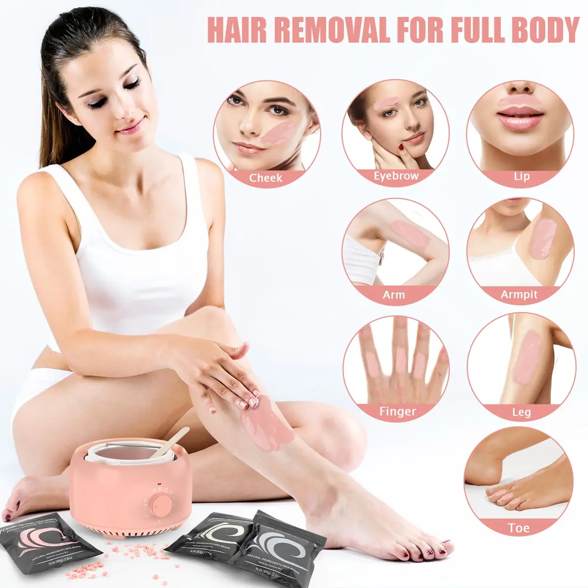 TIKESI Waxing Kit for Hair Removal 14oz | Full Body, Face, Bikini, Men & Women - view 5