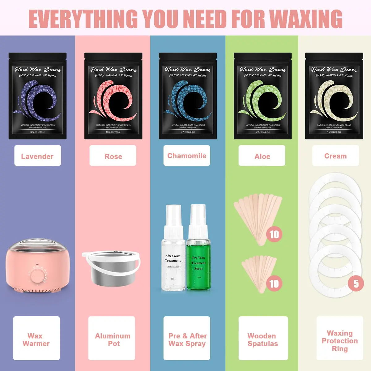 TIKESI Waxing Kit for Hair Removal 14oz | Full Body, Face, Bikini, Men & Women - view 6