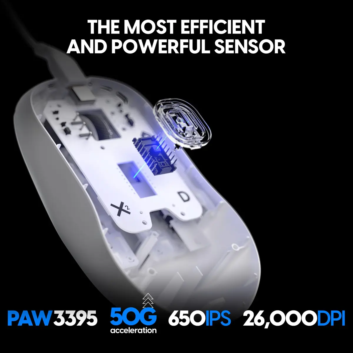 Pulsar Gaming Gears X2H Wired Gaming Mouse Medium White | High-Performance, Lightweight, 26000 DPI - view 6
