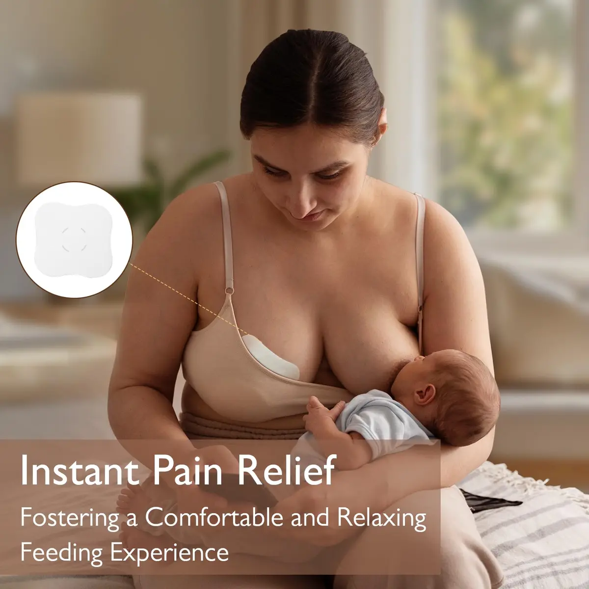 Momfree Hydrogel Nipple Gel Pads for Breastfeeding (12 Count) | Soothing Cooling Relief for New Mothers - view 2