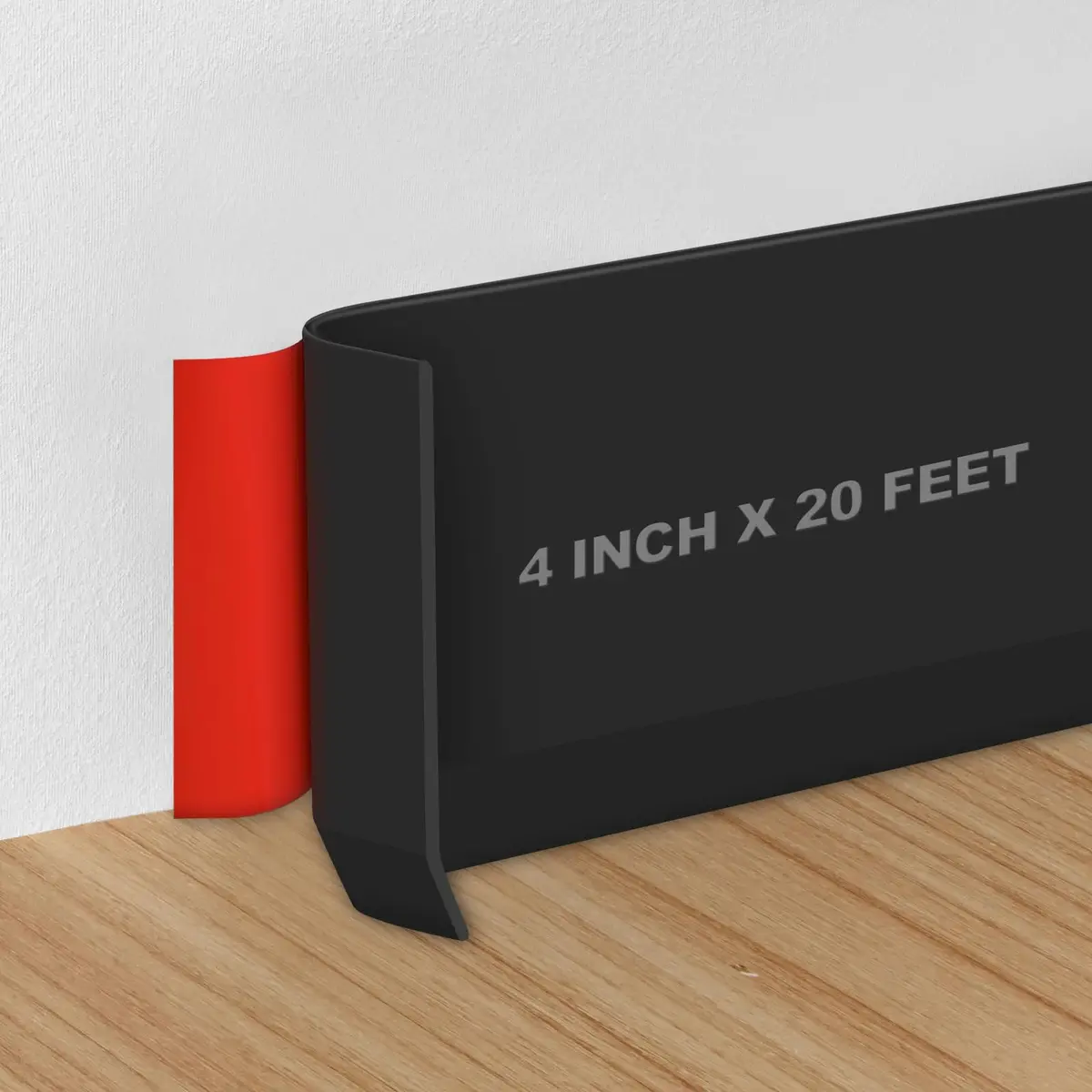 Storystore Wall Baseboard Trim 4 Inch x 20 Feet | Flexible Self-Adhesive Rubber Wall Molding - main product image