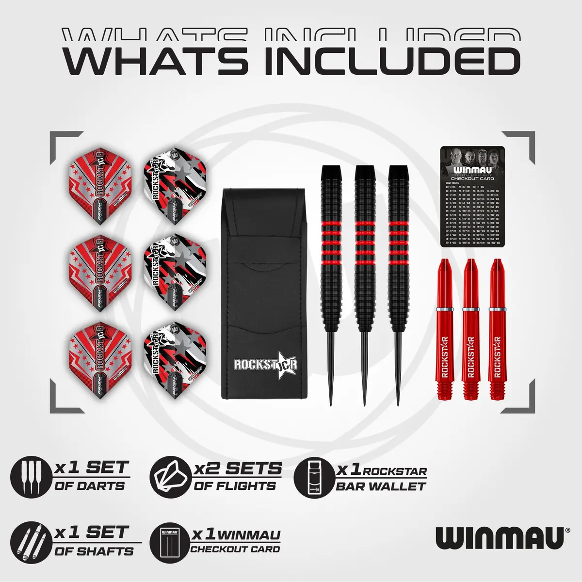 Winmau Darts Joe Cullen Rockstar 20g Brass Darts Set with Flights & Shafts | Precise Control & Iconic Style - view 2