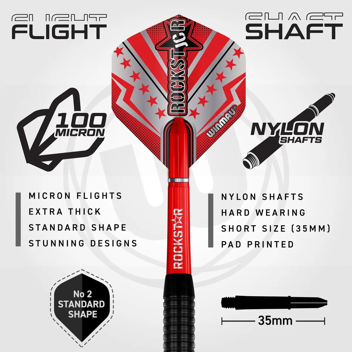 Winmau Darts Joe Cullen Rockstar 20g Brass Darts Set with Flights & Shafts | Precise Control & Iconic Style - view 3