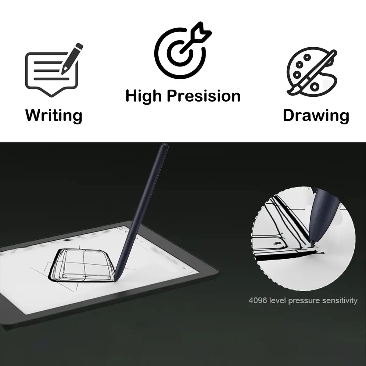 Alovexiong Stylus Pen with Eraser for BOOX Tablets 4096 Pressure Levels | 10.3 inch ePaper - view 4