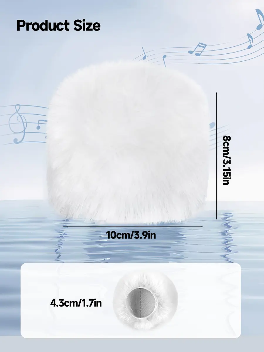YOUSHARES White Furry Microphone Windscreen for Blue Yeti & More USB Mics | Noise Reduction & Durability - view 4