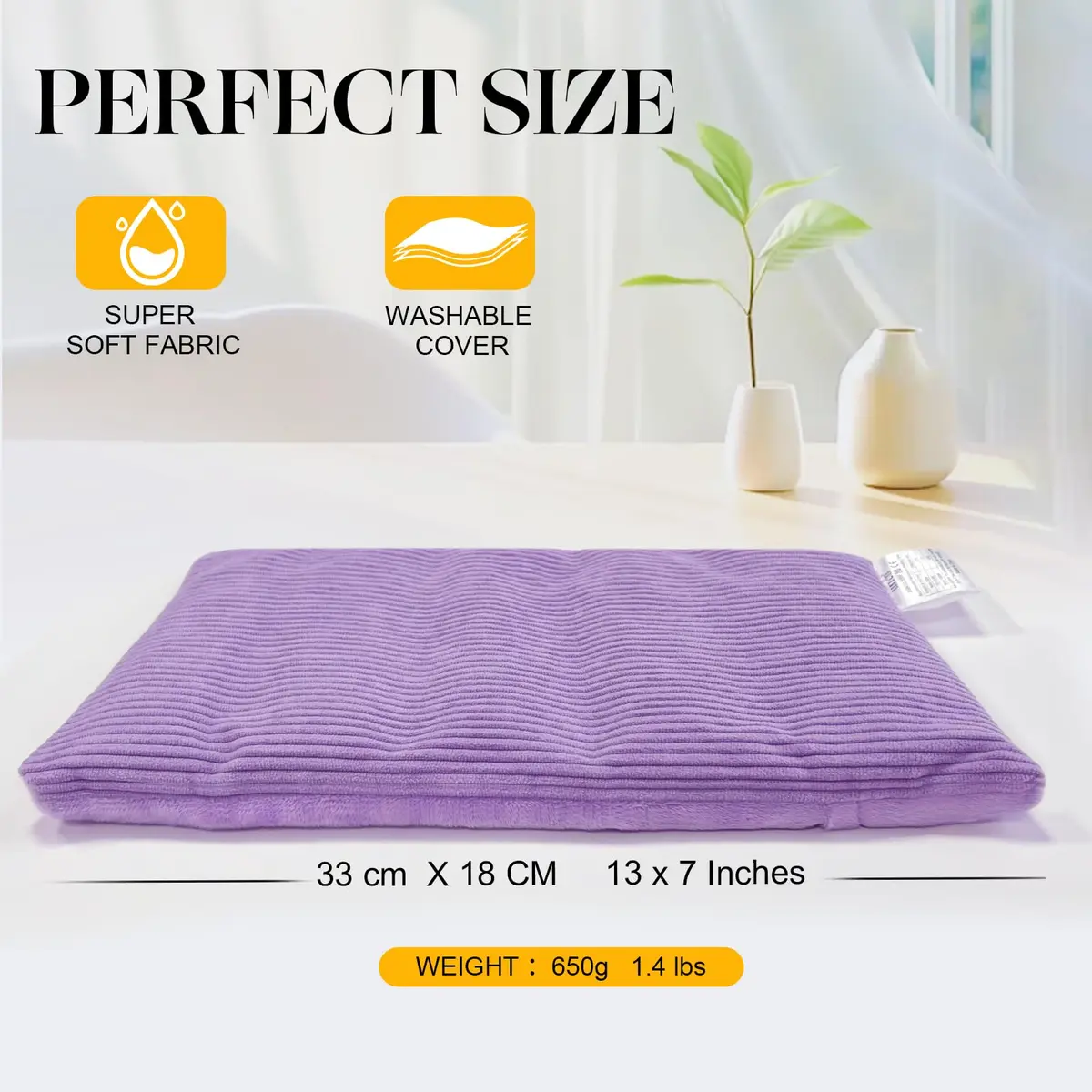 uncn Microwavable Heating Pad with Washable Cover Flaxseed Microwave Heat Pack 680 g (1.4 lb) | Soothing Moist Warmth for Relaxation - view 5