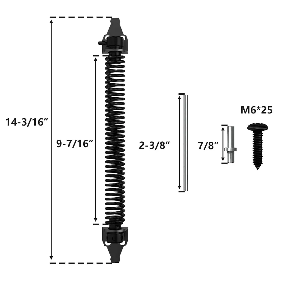 SKYSEN 14 Inch Black Self-Closing Fence Gate Spring (2-Pack) | Heavy Duty Carbon Steel for Wooden & Vinyl Gates - view 5