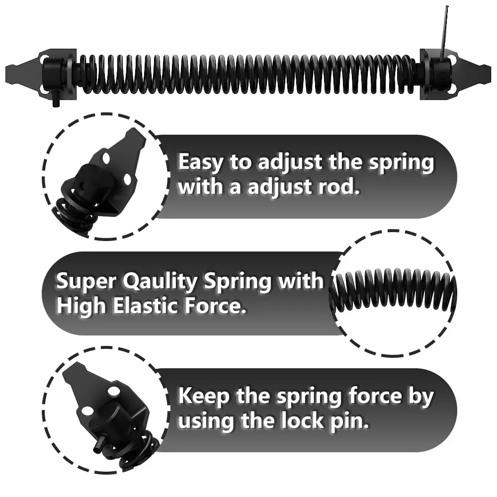 SKYSEN 14 Inch Black Self-Closing Fence Gate Spring | Heavy Duty Automatic Closure - view 5
