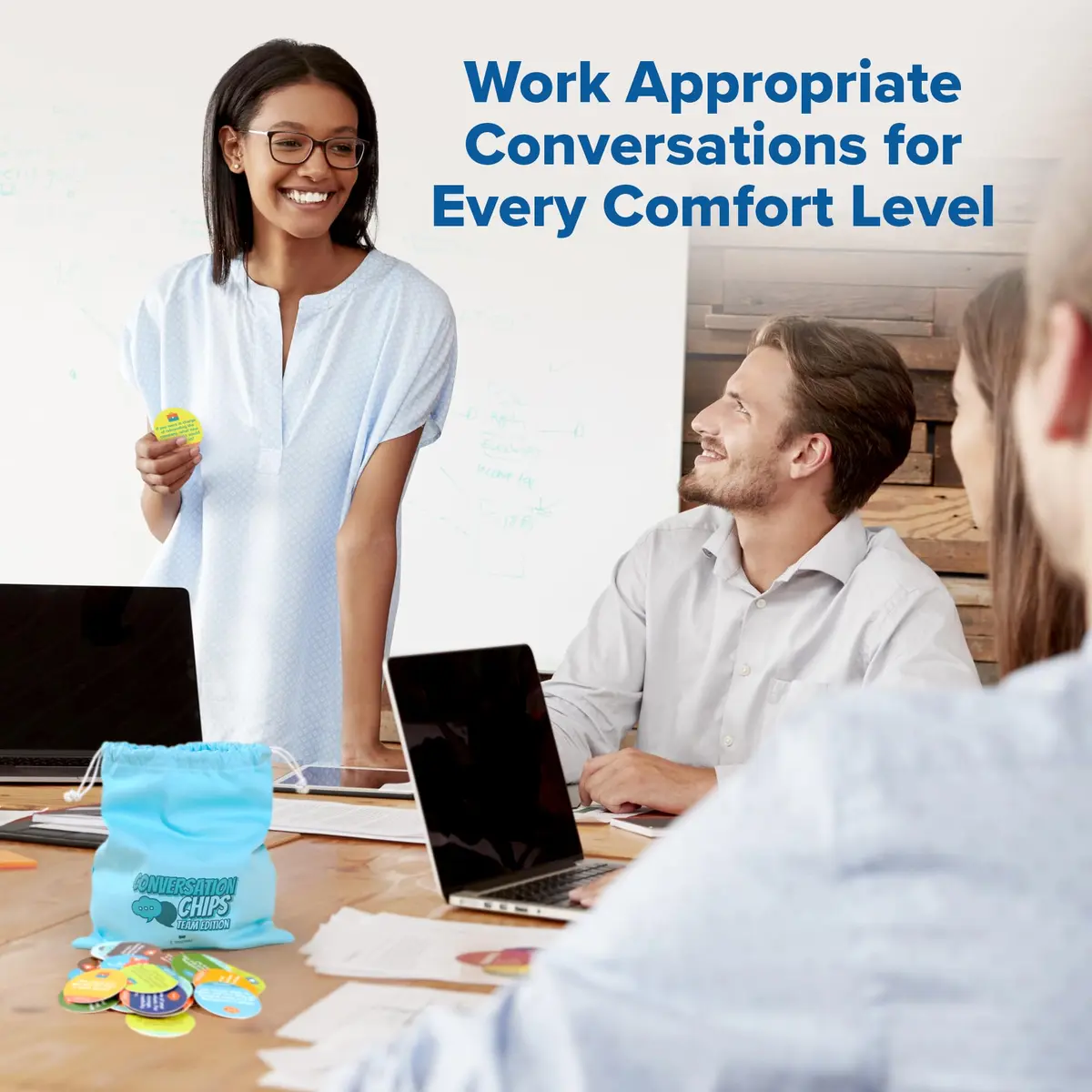 T MARIE Team Building Chips Game - 200 Prompts for Work & Employees | 100 Double-Sided Cards - view 5
