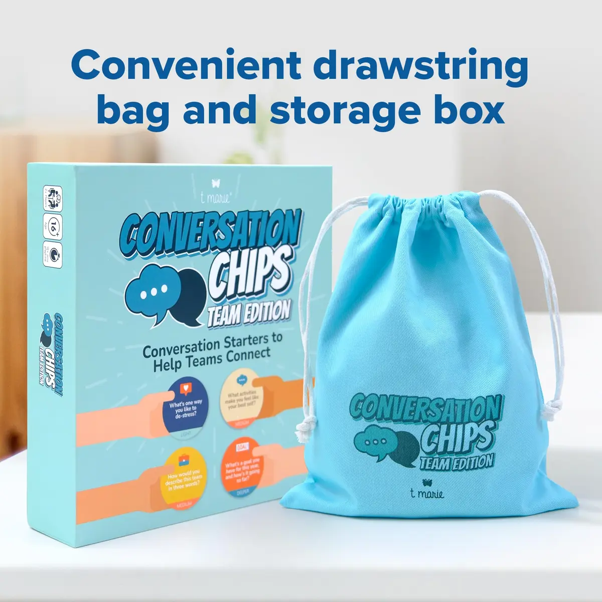 T MARIE Team Building Chips Game - 200 Prompts for Work & Employees | 100 Double-Sided Cards - view 6