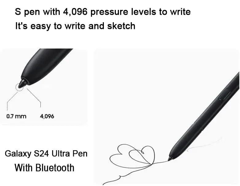 Befzygwk Replacement S Pen for Samsung Galaxy S24 Ultra 5G | 0.7mm Fine Tip Stylus Pen (S24 Gray) - view 4