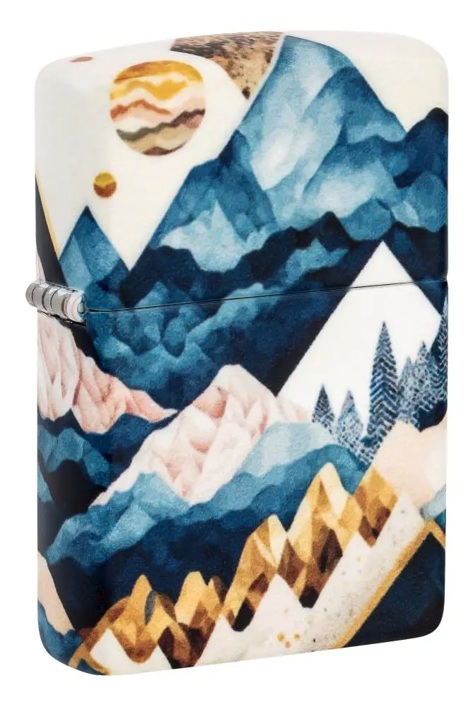 Zippo Mountain Collage Design 540 Matte Pocket Lighter | Windproof Metal Construction - main product image