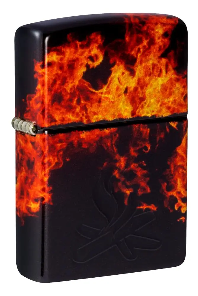 Zippo Fusion Inferno Design 540 Tumbled Brass Pocket Lighter | Windproof Metal Construction - main product image