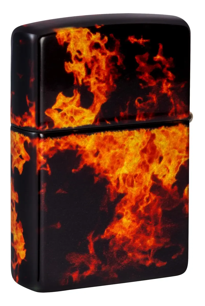 Zippo Fusion Inferno Design 540 Tumbled Brass Pocket Lighter | Windproof Metal Construction - view 2