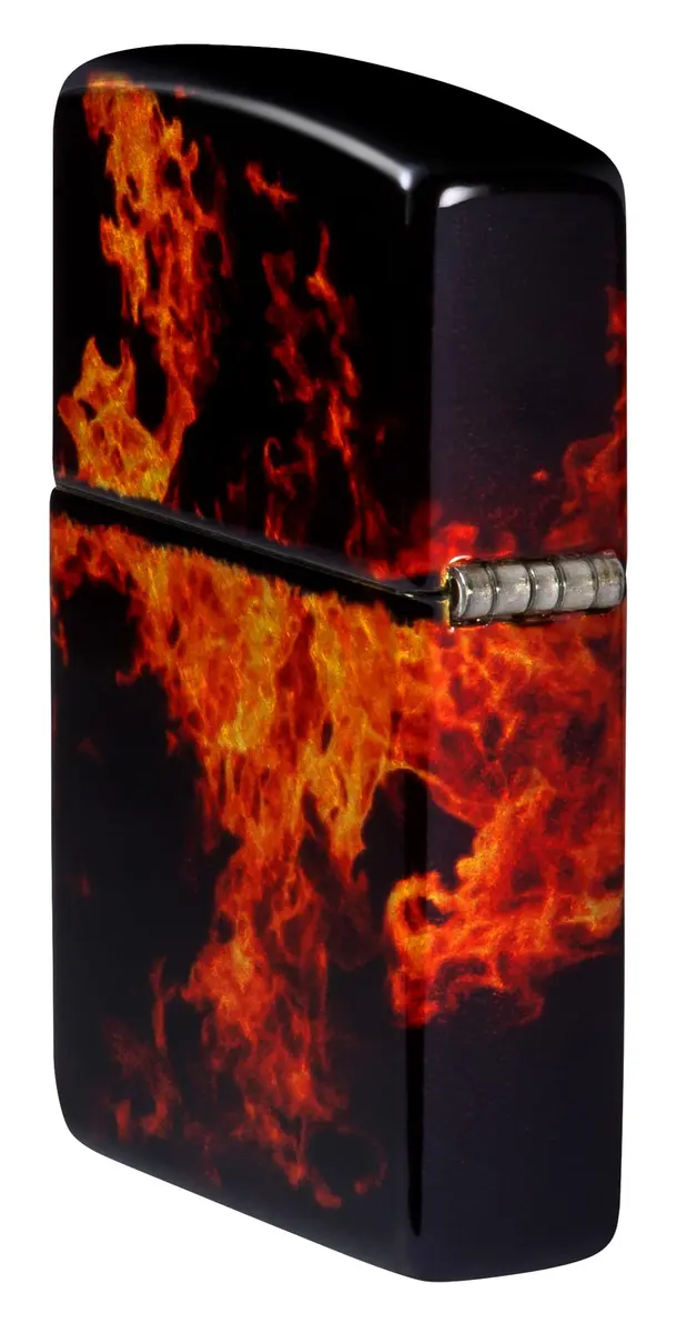 Zippo Fusion Inferno Design 540 Tumbled Brass Pocket Lighter | Windproof Metal Construction - view 4