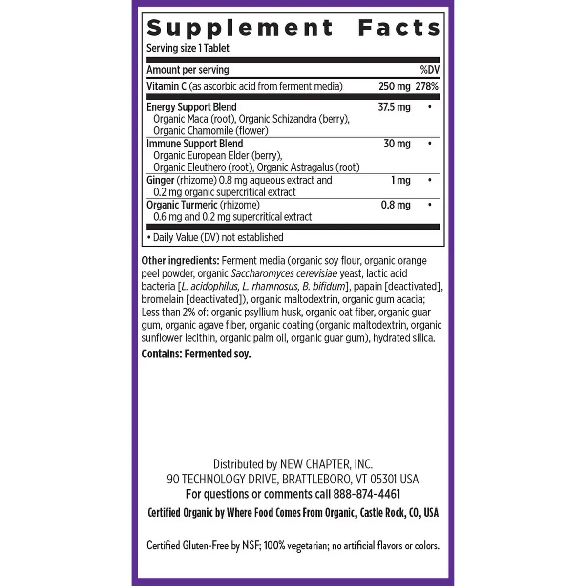 New Chapter Vitamin C Immune Defense Supplement, 90 Count | Organic Elderberry & Stress Support - view 6