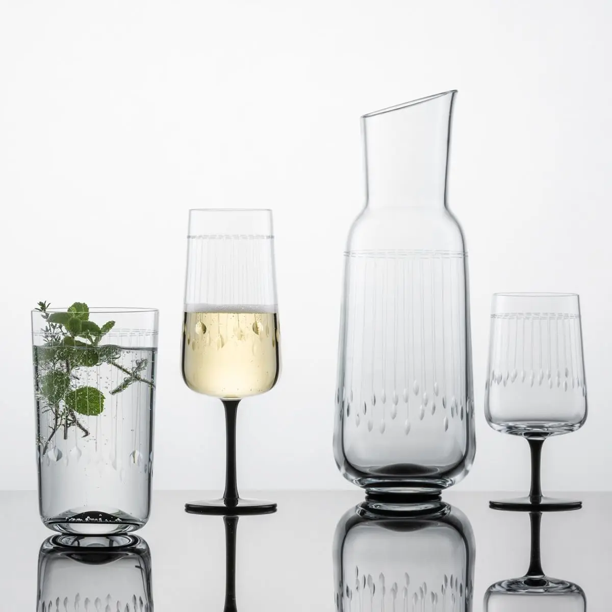 Zwiesel Glas Handmade Glamorous Crystal Glass, 11 Ounce Whiskey (Set of 2), Clear | Art Déco Design for Special Occasions - view 2