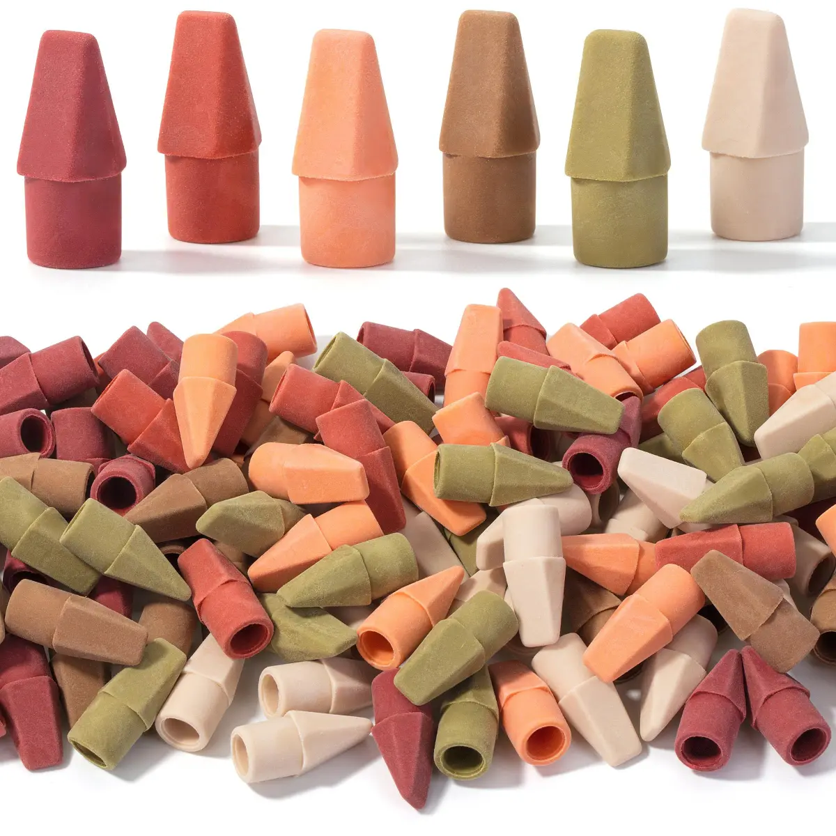 Mr. Pen Pencil Eraser Toppers, 120 Pack, Autumn Earth Colors | Bulk Pack Eraser - main product image