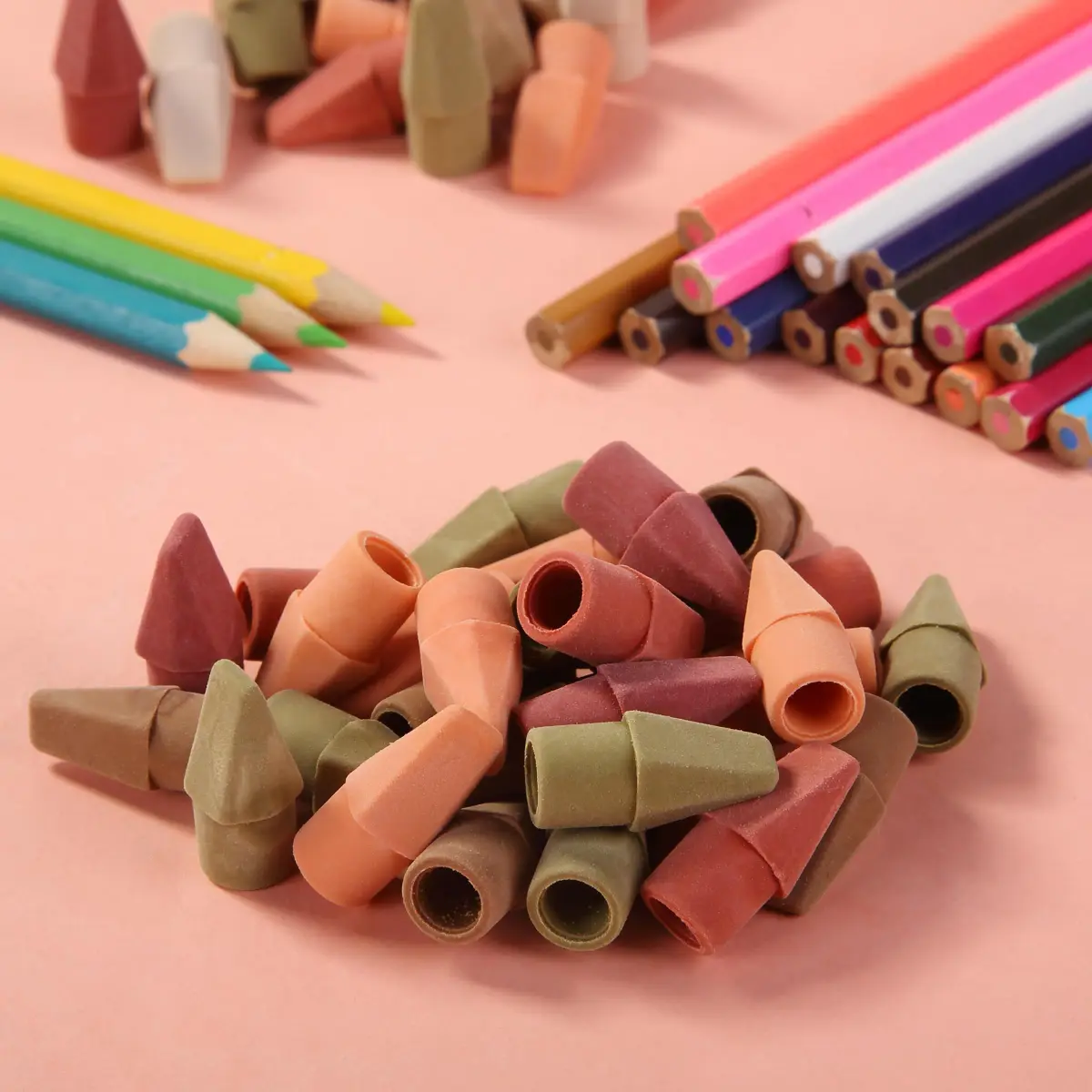 Mr. Pen Pencil Eraser Toppers, 120 Pack, Autumn Earth Colors | Bulk Pack Eraser - view 6