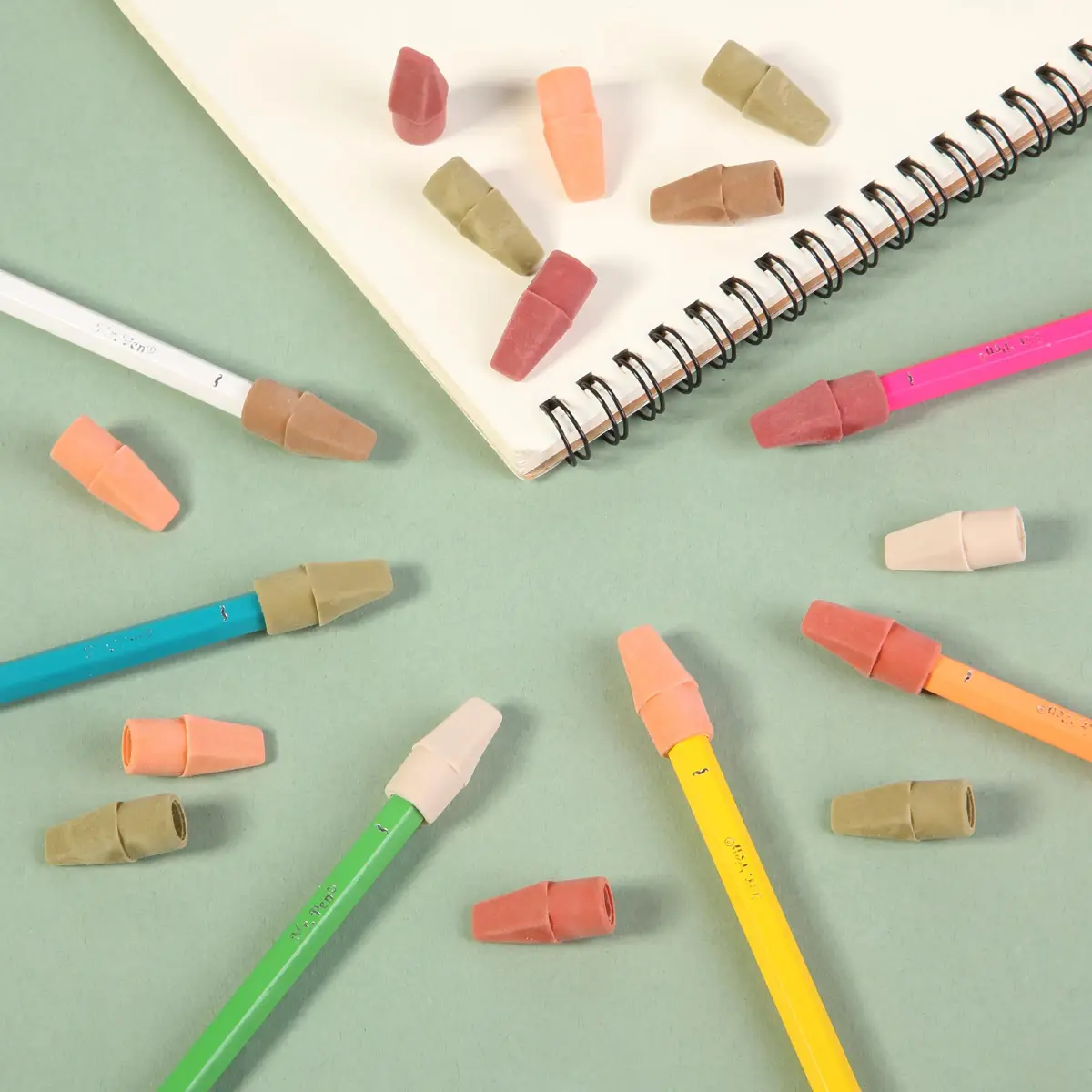 Mr. Pen Pencil Eraser Toppers, 120 Pack, Autumn Earth Colors | Bulk Pack Eraser - view 7