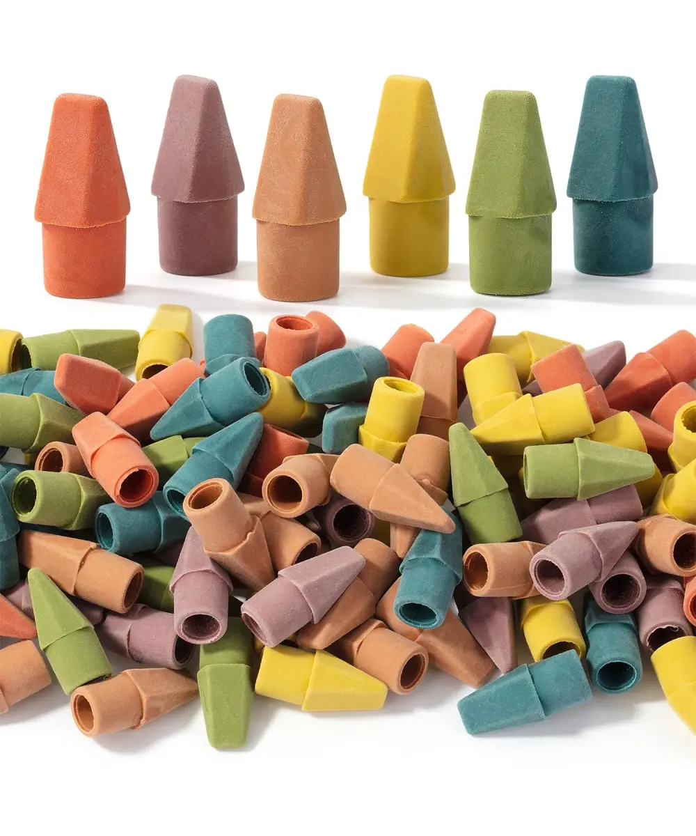 Mr. Pen Pencil Top Erasers, 120 Pack, Folk Festival Colors | Latex-Free & Smudge-Free Erasing - main product image