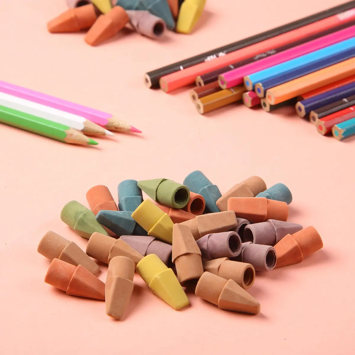 Mr. Pen Pencil Top Erasers, 120 Pack, Folk Festival Colors | Latex-Free & Smudge-Free Erasing - view 7