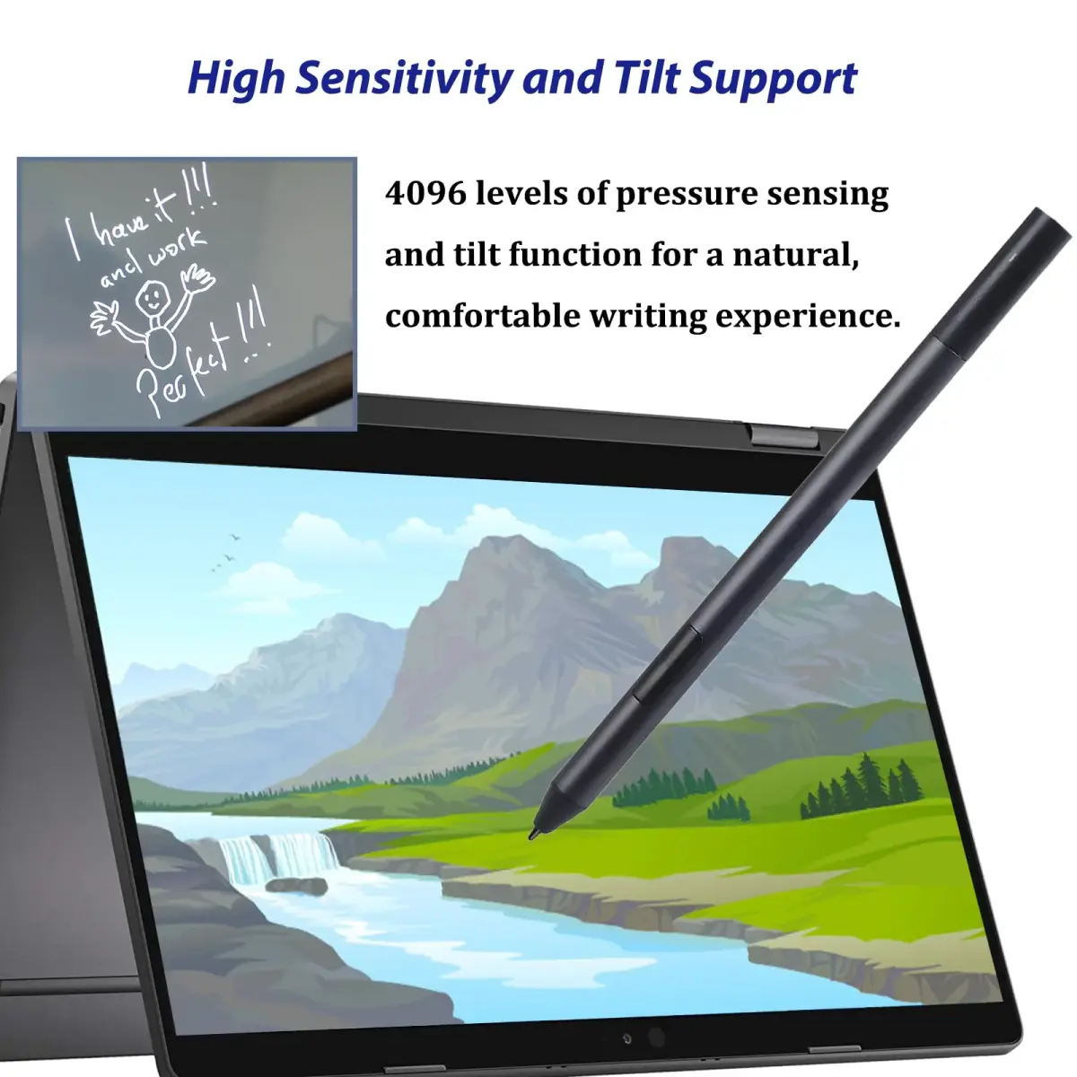 LiXiongBao Active Pen PN557W for Dell Laptops | 4096 Pressure Levels, Palm Rejection - view 4