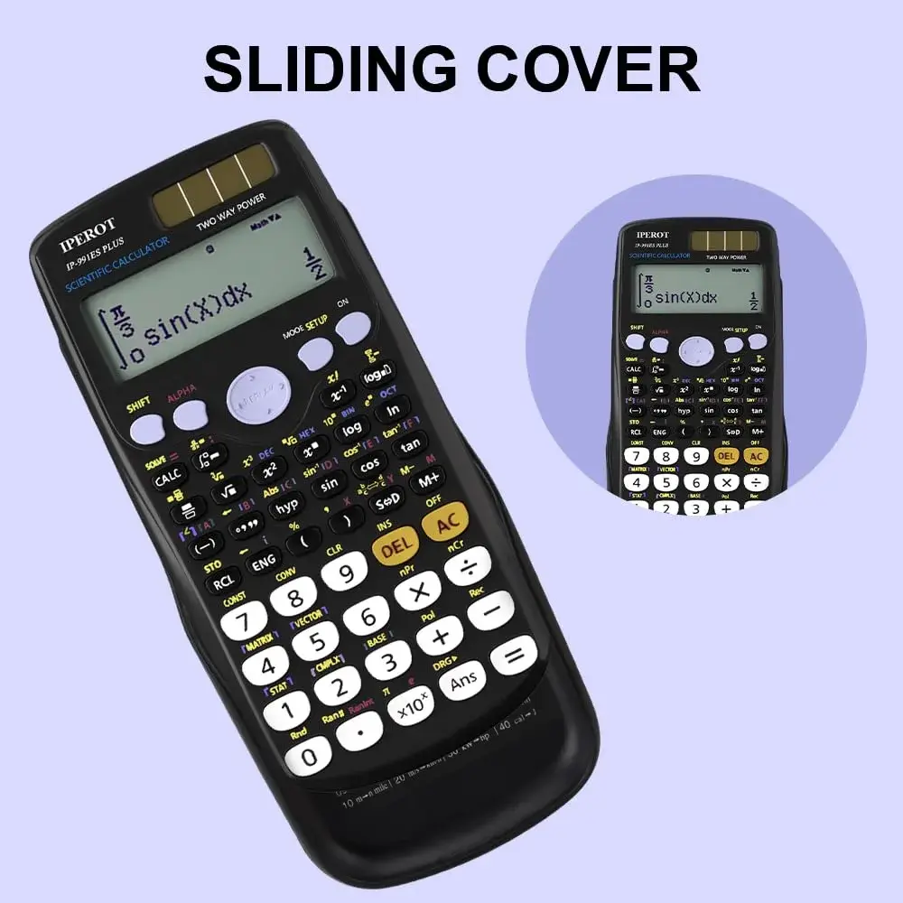 IPEROT Math Solar Calculator with 417 Functions & Dual Power | 16.5 cm (6.5 in) Display - view 7
