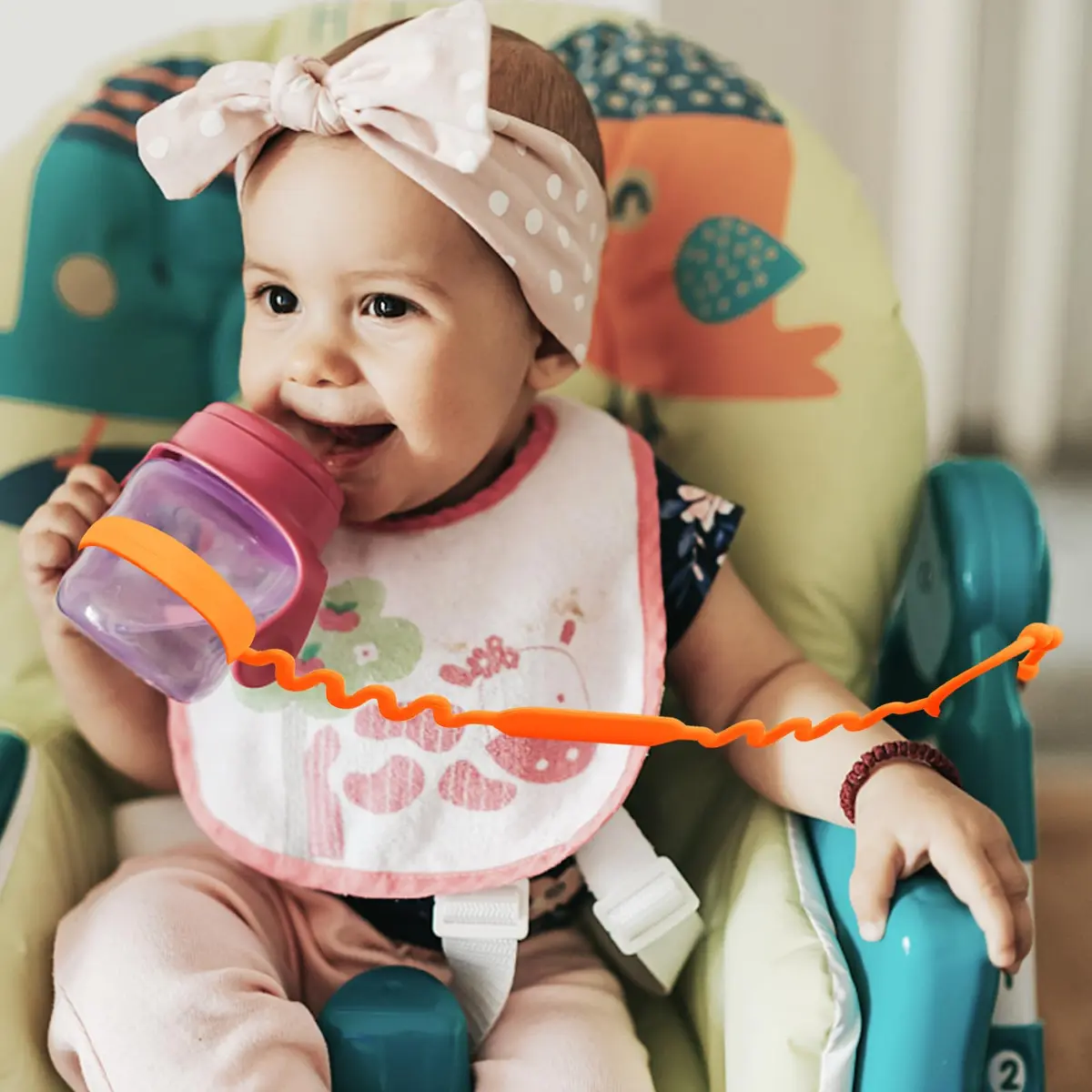 Yunaeduo Silicone Toy Straps for Baby, 5 Pack | Adjustable, BPA-Free, Heat-Resistant Toy Holder for Stroller, High Chair, Sippy Cups - view 2