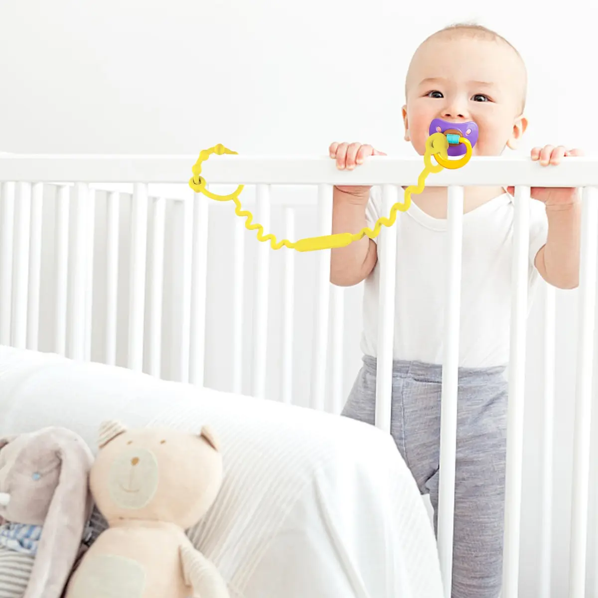 Yunaeduo Silicone Toy Straps for Baby, 5 Pack | Adjustable, BPA-Free, Heat-Resistant Toy Holder for Stroller, High Chair, Sippy Cups - view 3