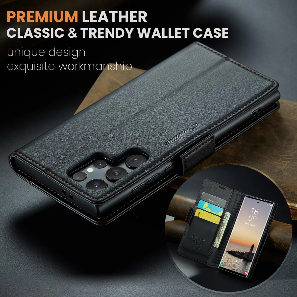 Rerzoiro Samsung Galaxy S24 Ultra Wallet Case | RFID Blocking PU Leather Flip Cover - view 7