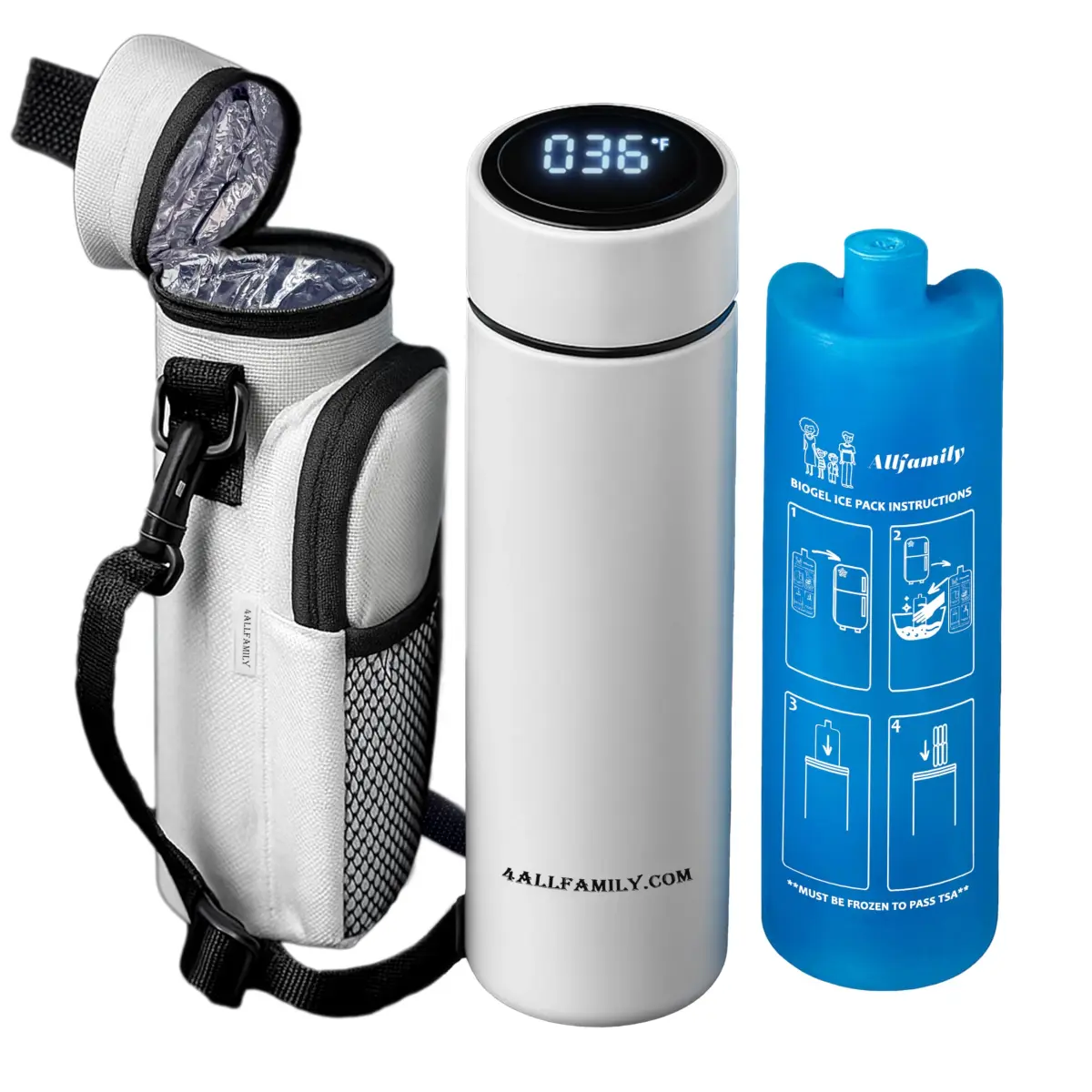 4ALLFAMILY Nomad Medium Pro Insulin Cooler Travel Case - White | Keeps Medication Cool for 27 Hours in 104°F Heat - main product image