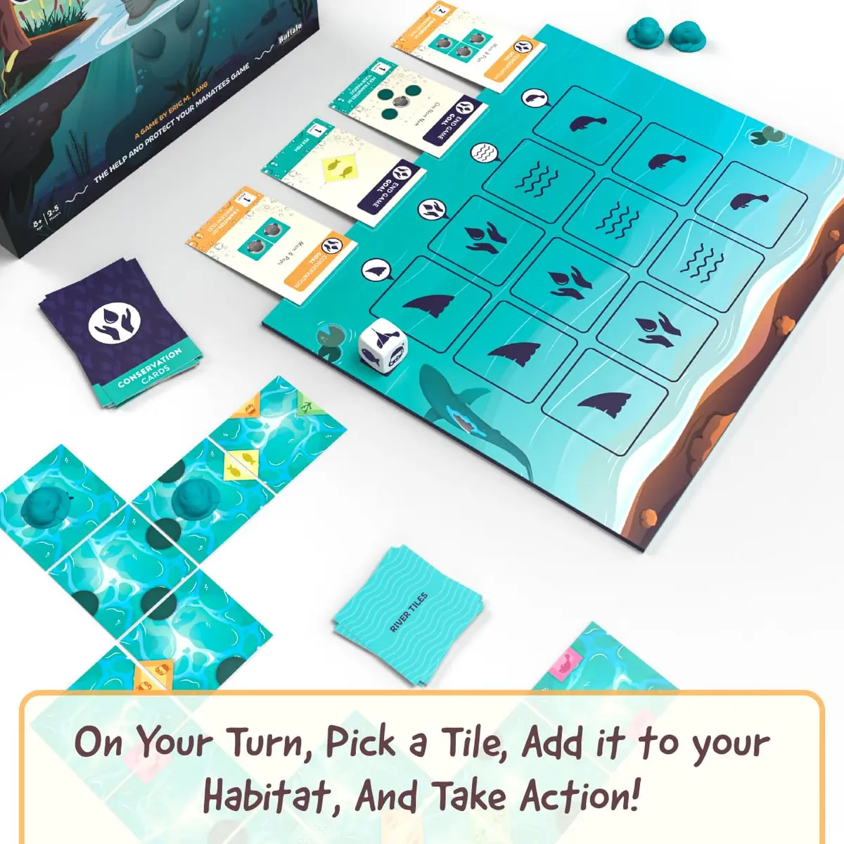 Buffalo Games I Heart Manatees Board Game Strategy | Ages 10+ | Multicolor 10.5x10.5x2 in - view 2