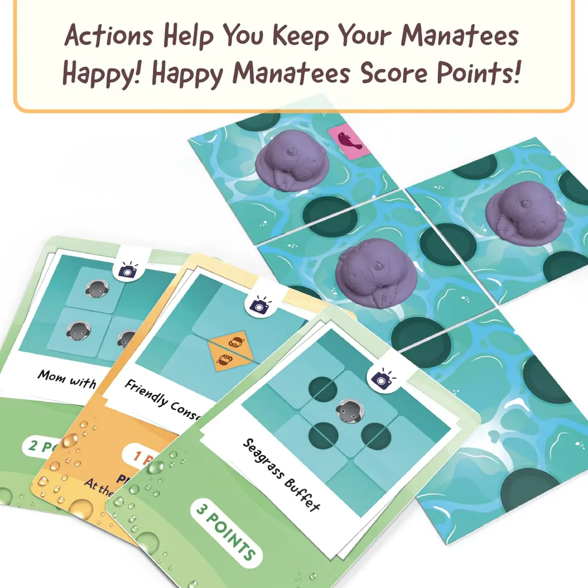 Buffalo Games I Heart Manatees Board Game Strategy | Ages 10+ | Multicolor 10.5x10.5x2 in - view 3