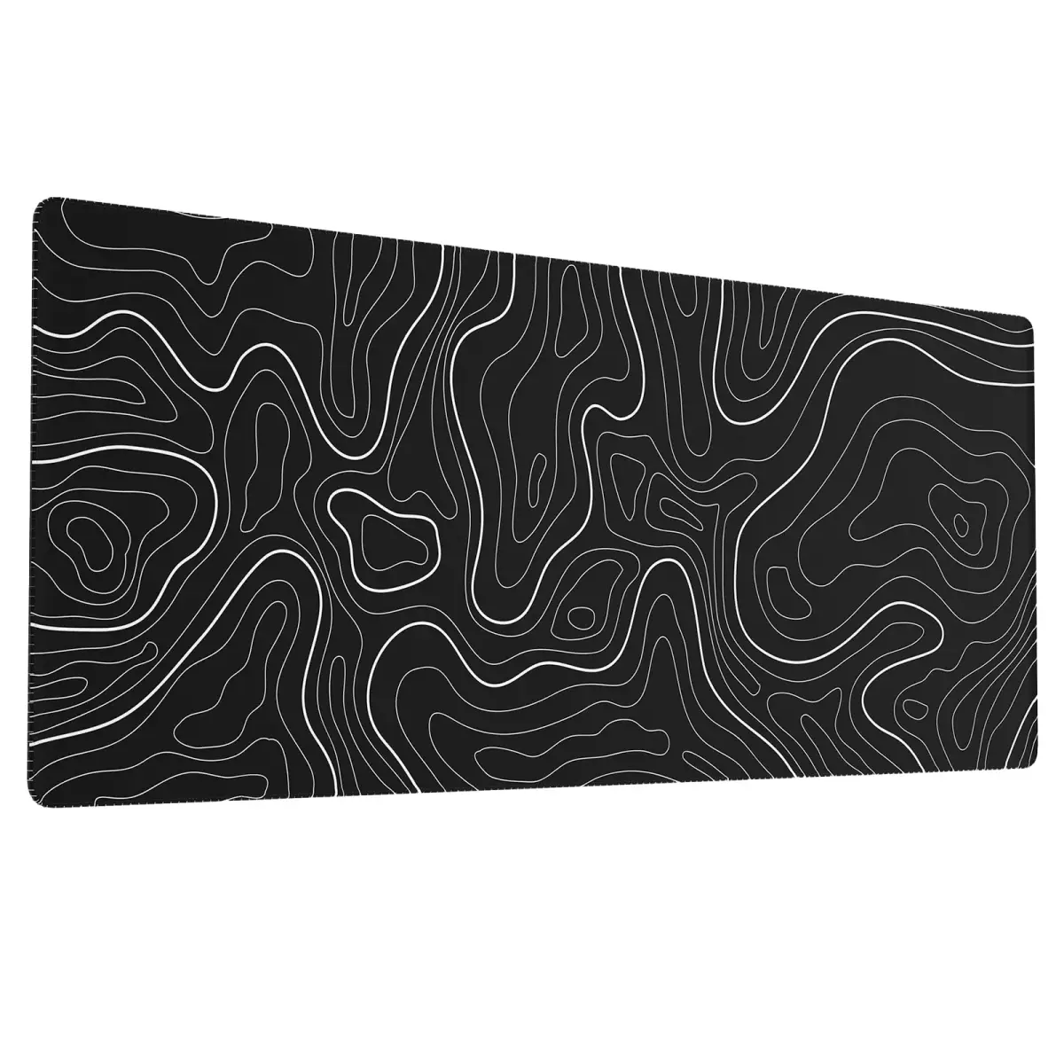 Ovenbird Large Gaming Mouse Pad with Stitched Edges, Topographic Map Topo Mousepad Gaming, Extended XL Large Mousepad with Anti-Slip Base, Cool Mouse Pads for Desk, 80 cm x 30 cm (31.5 x 11.8 in), Black - main product image