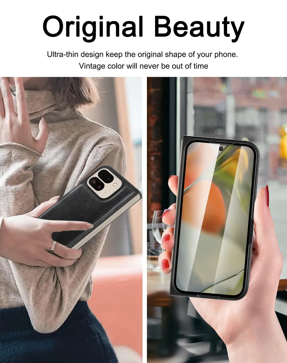 Foluu Cellular Phone Case for Google Pixel 9 Pro Fold 2024 | Slim Leather & Hard PC Shell - view 9