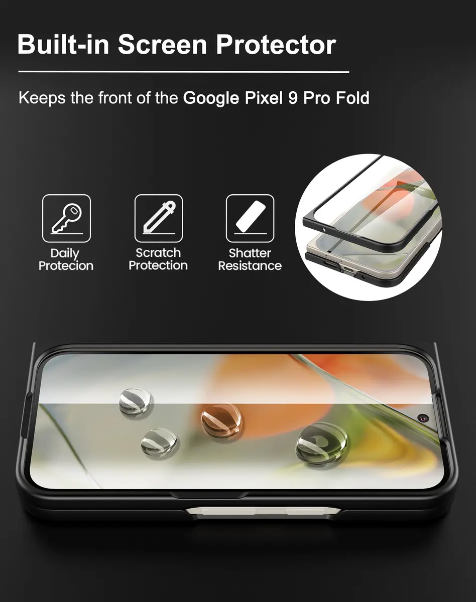 Foluu Cellular Phone Case for Google Pixel 9 Pro Fold 2024 | Slim Leather & Hard PC Shell - view 2