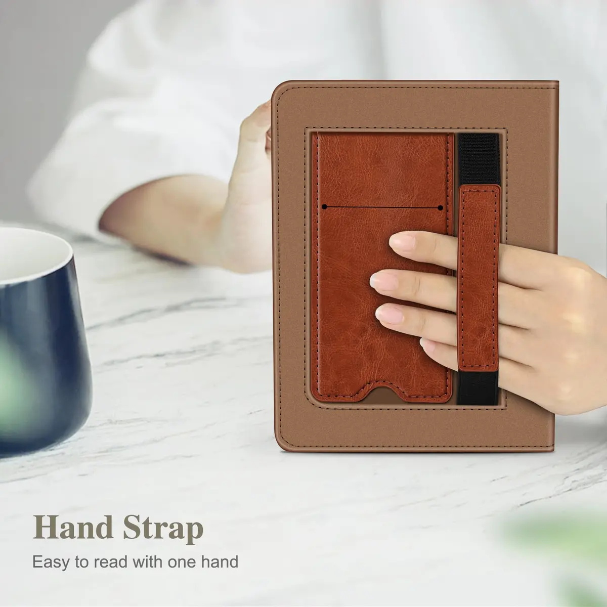 Fintie Case for Kindle Paperwhite 12th/11th Gen & Colorsoft 7"/6.8" | Vintage Brown PU Leather Stand Cover with Card Slot & Auto Sleep/Wake - view 7