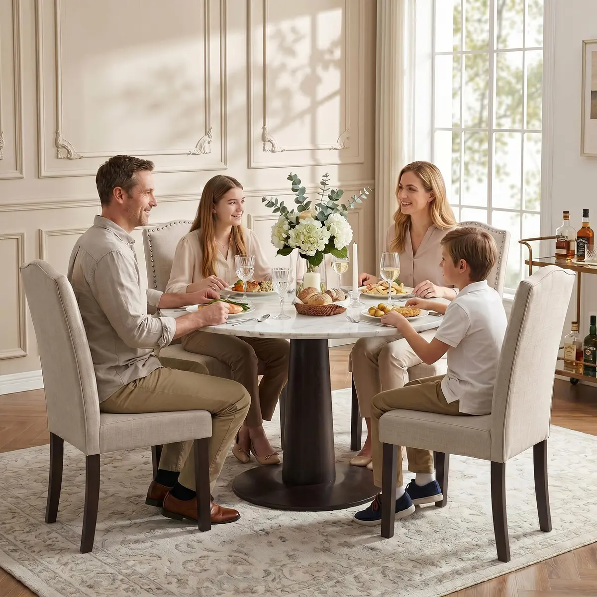 SNUGWAY Upholstered Dining Chair Modern Parsons Set of 6 | Elegant & Comfortable - view 4