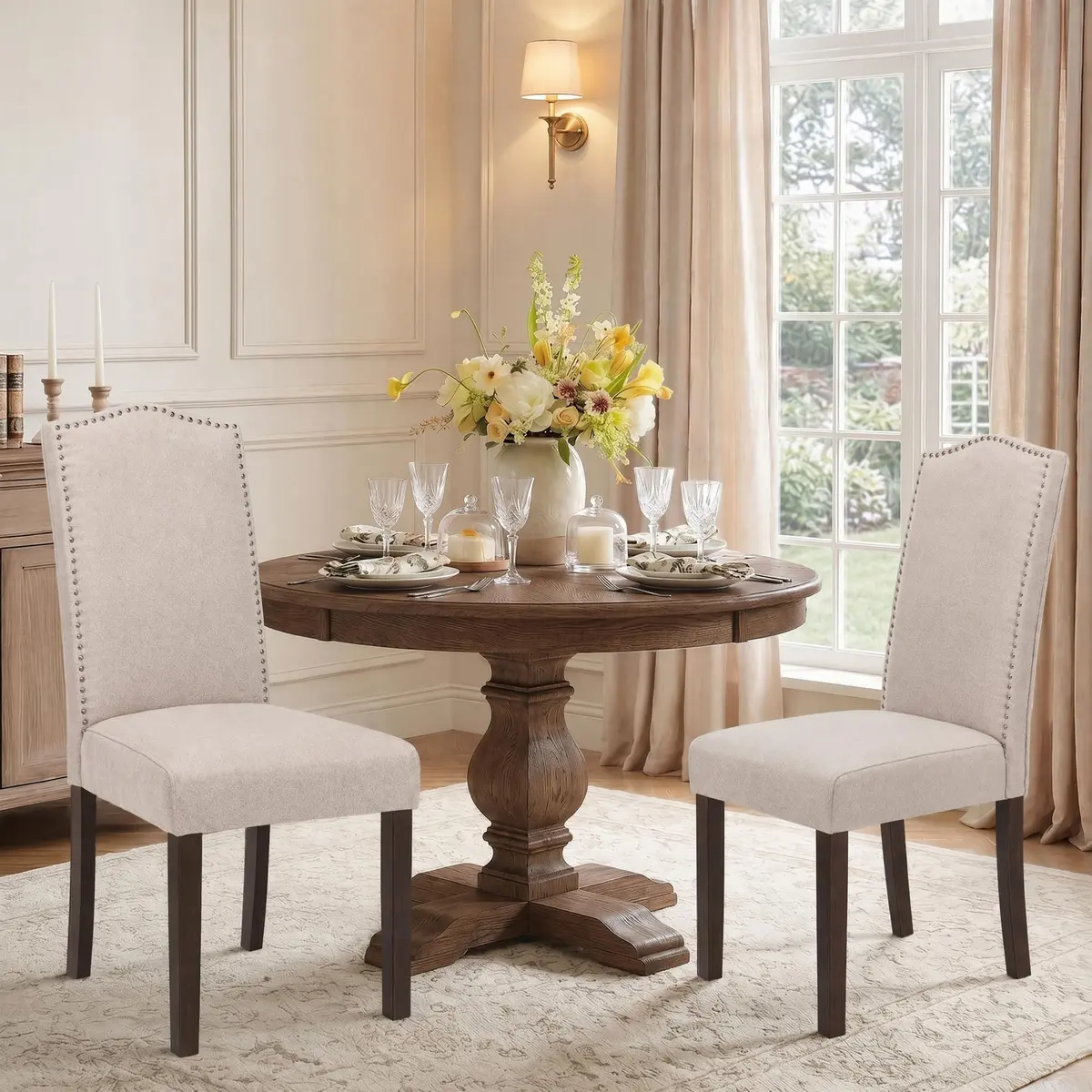 SNUGWAY Upholstered Dining Chair Modern Parsons Set of 6 | Elegant & Comfortable - view 6