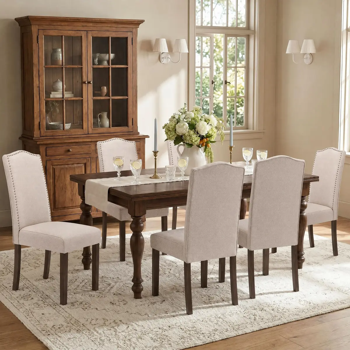 SNUGWAY Upholstered Dining Chair Modern Parsons Set of 6 | Elegant & Comfortable - view 2
