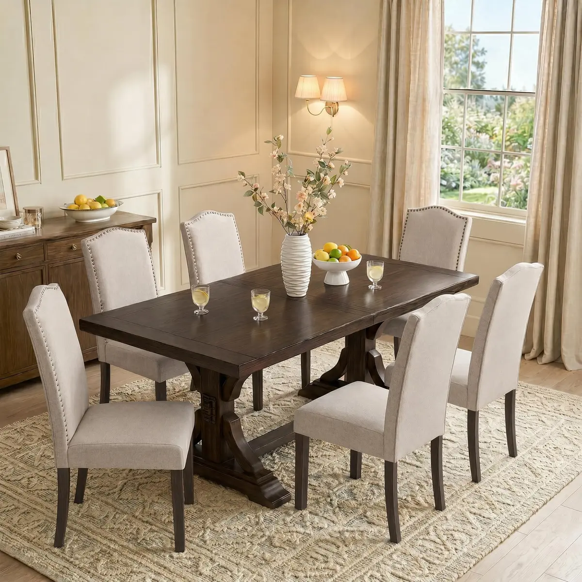 SNUGWAY Upholstered Dining Chair Modern Parsons Set of 6 | Elegant & Comfortable - view 3
